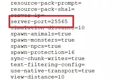 Imagem: Arquivo “server.properties” no servidor Minecraft