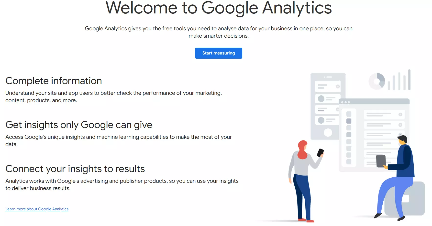 Site do Google Analytics Site do Google Analytics