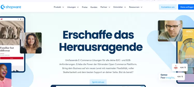 Site da plataforma de e-commerce Shopware Site da plataforma de e-commerce Shopware