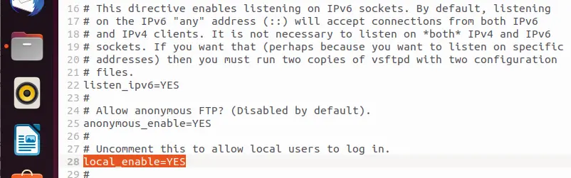 Configuração do acesso de usuários locais no servidor FTP Ubuntu Imagem: Configuração do acesso de usuários locais no servidor FTP Ubuntu