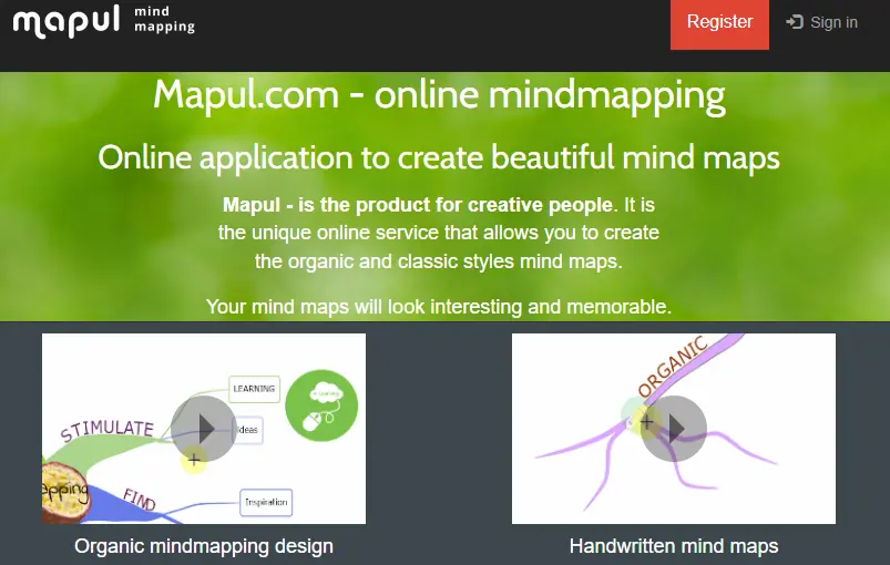 Imagem: Ferramenta de mapeamento mental Mapul