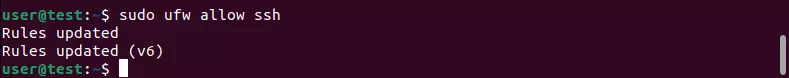 Imagem: Abrindo a porta SSH pelo terminal do Ubuntu