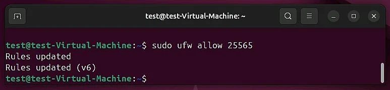 Imagem: Abertura de porta (25565) no Ubuntu 24.04