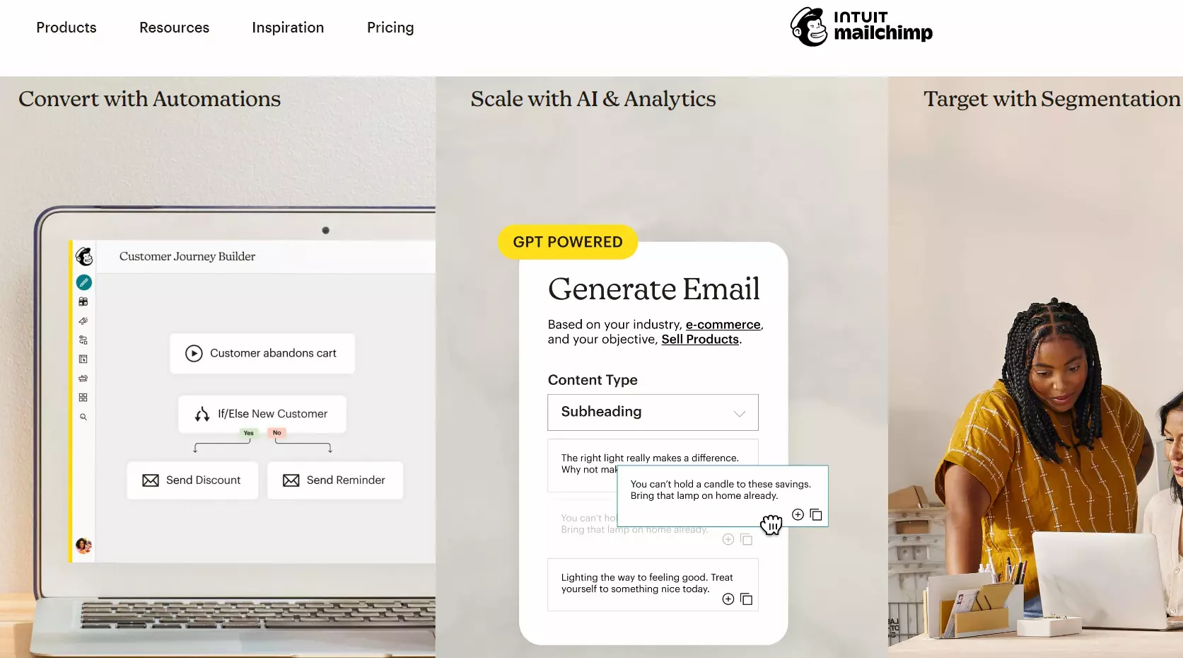Homepage do MailChimp Homepage do MailChimp