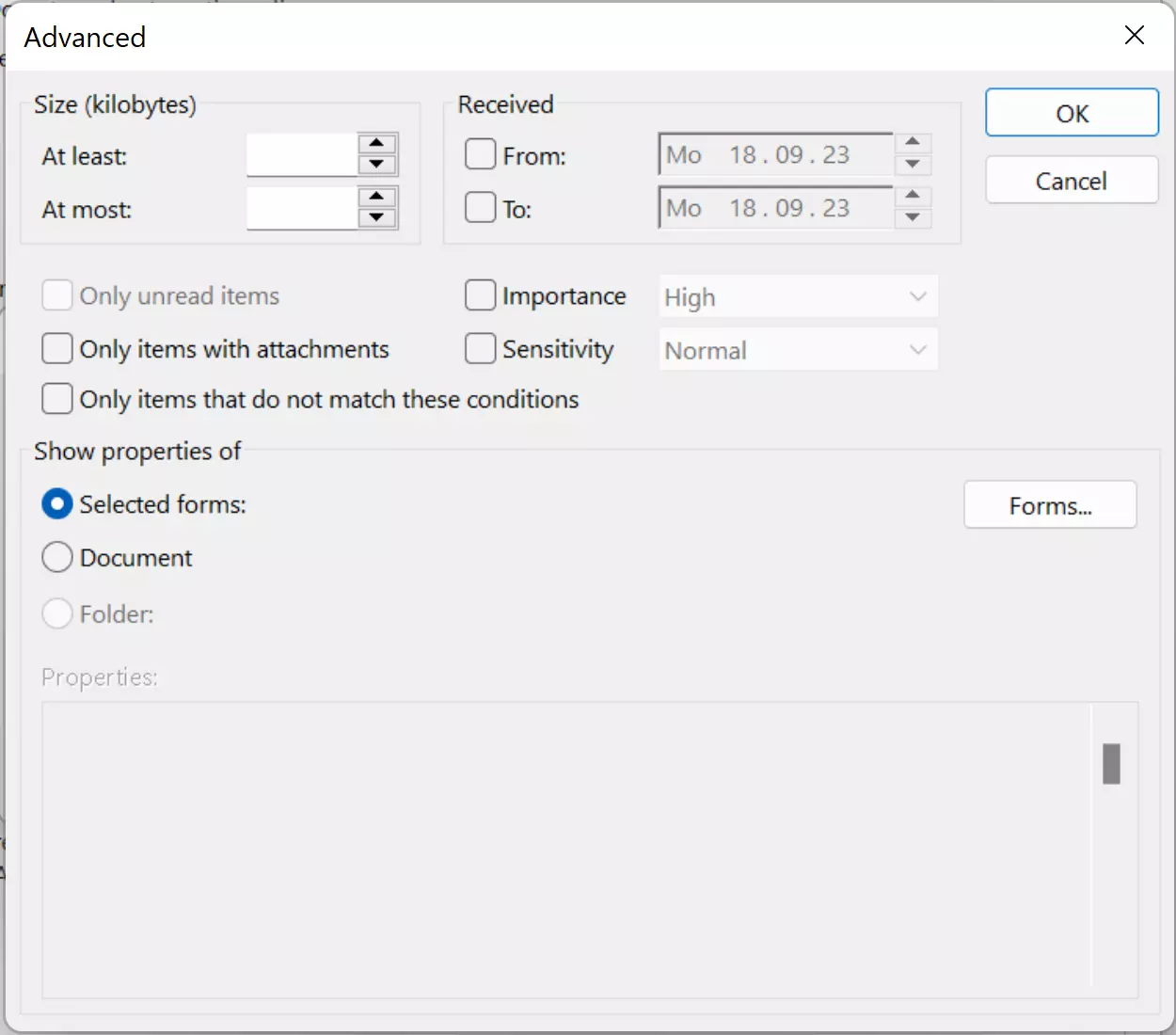 Menu para configuração de regras avançadas para respostas fora do escritório no Outlook Menu para configuração de regras avançadas para respostas fora do escritório no Outlook