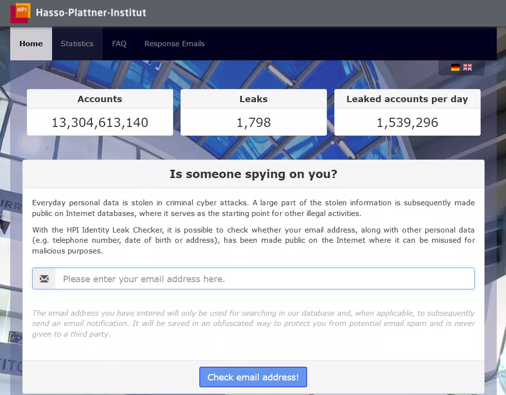 Identity Leak Checker do Hasso-Plattner-Institut Identity Leak Checker do Hasso-Plattner-Institut