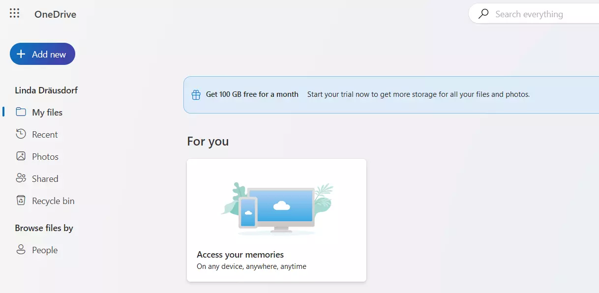 Painel da Web do OneDrive: Meus arquivos Imagem: Painel da Web do OneDrive: Meus arquivos