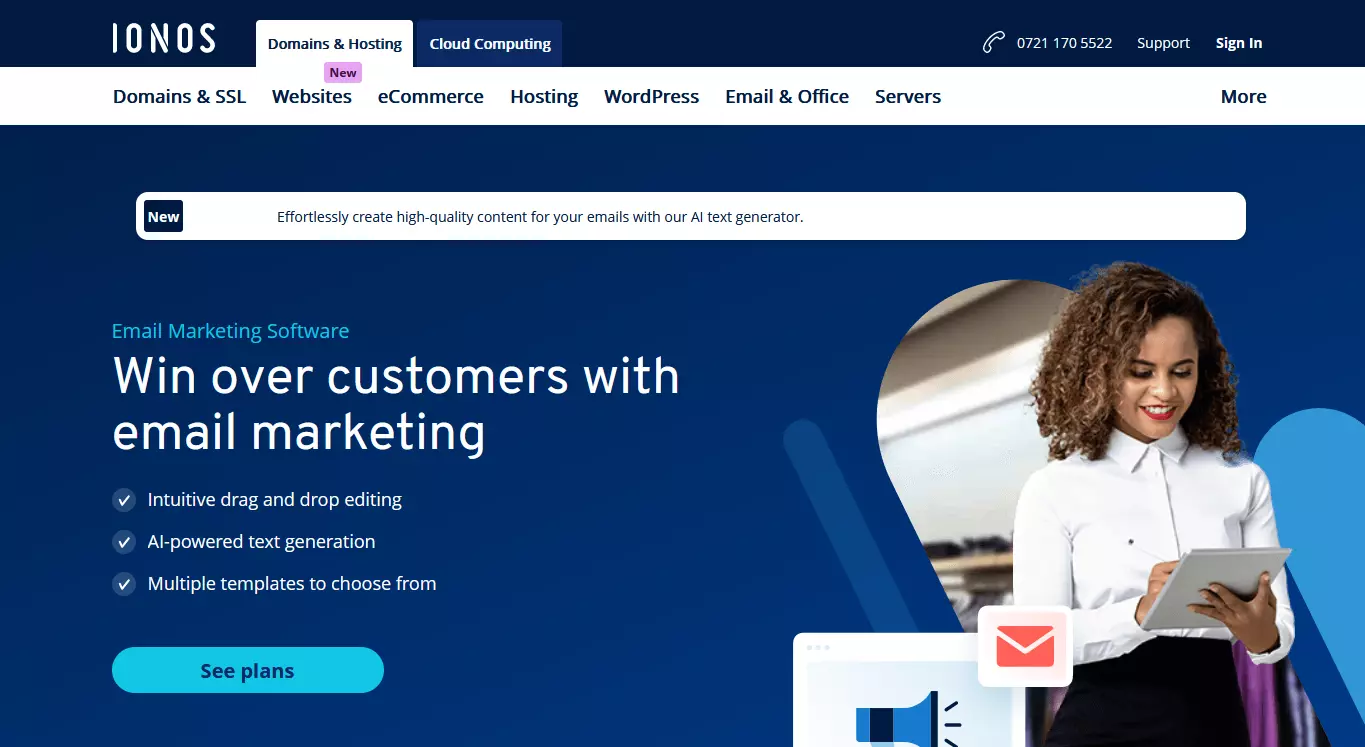 Ferramenta de marketing por e-mail da IONOS Ferramenta de marketing por e-mail da IONOS