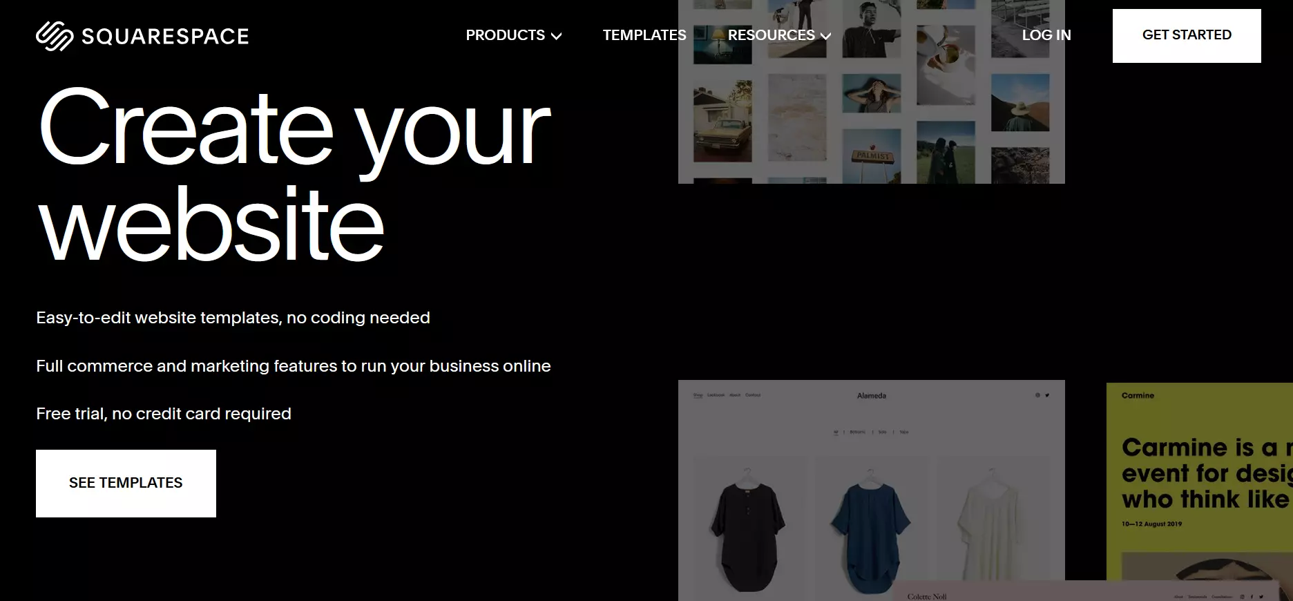 Página de destino do construtor de sites Squarespace Imagem: Página de destino do construtor de sites Squarespace