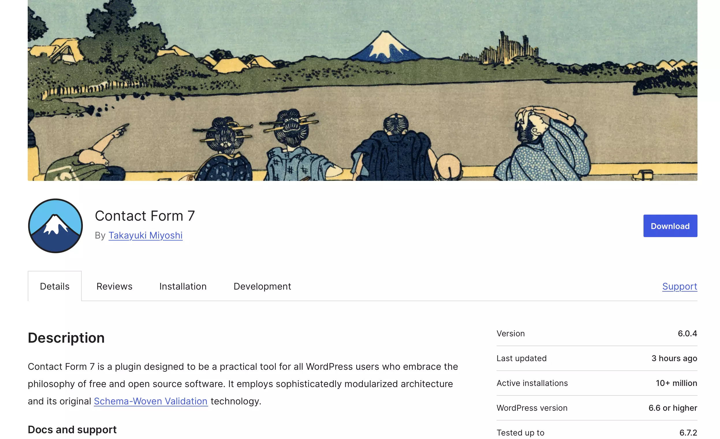 Site do plugin WordPress Contact Form 7 Imagem: Site do plugin WordPress Contact Form 7