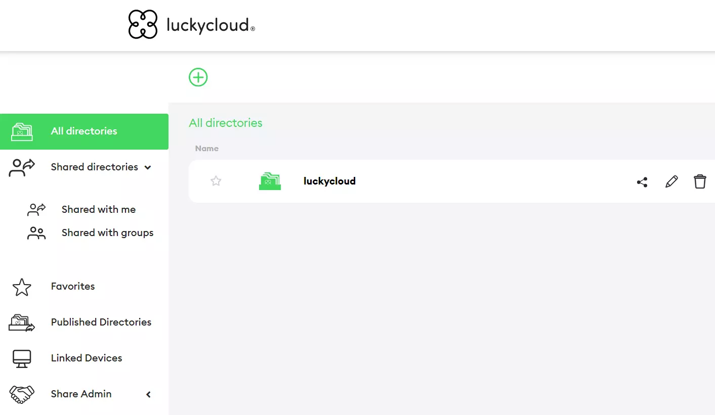luckycloud: Storage overview (web application) Imagem: luckycloud: Storage overview (web application)