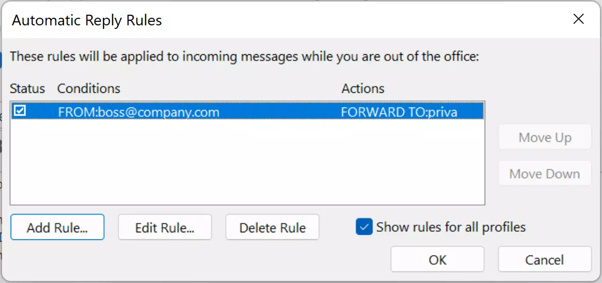 Visão geral das regras para respostas fora do escritório no Outlook Visão geral das regras para respostas fora do escritório no Outlook