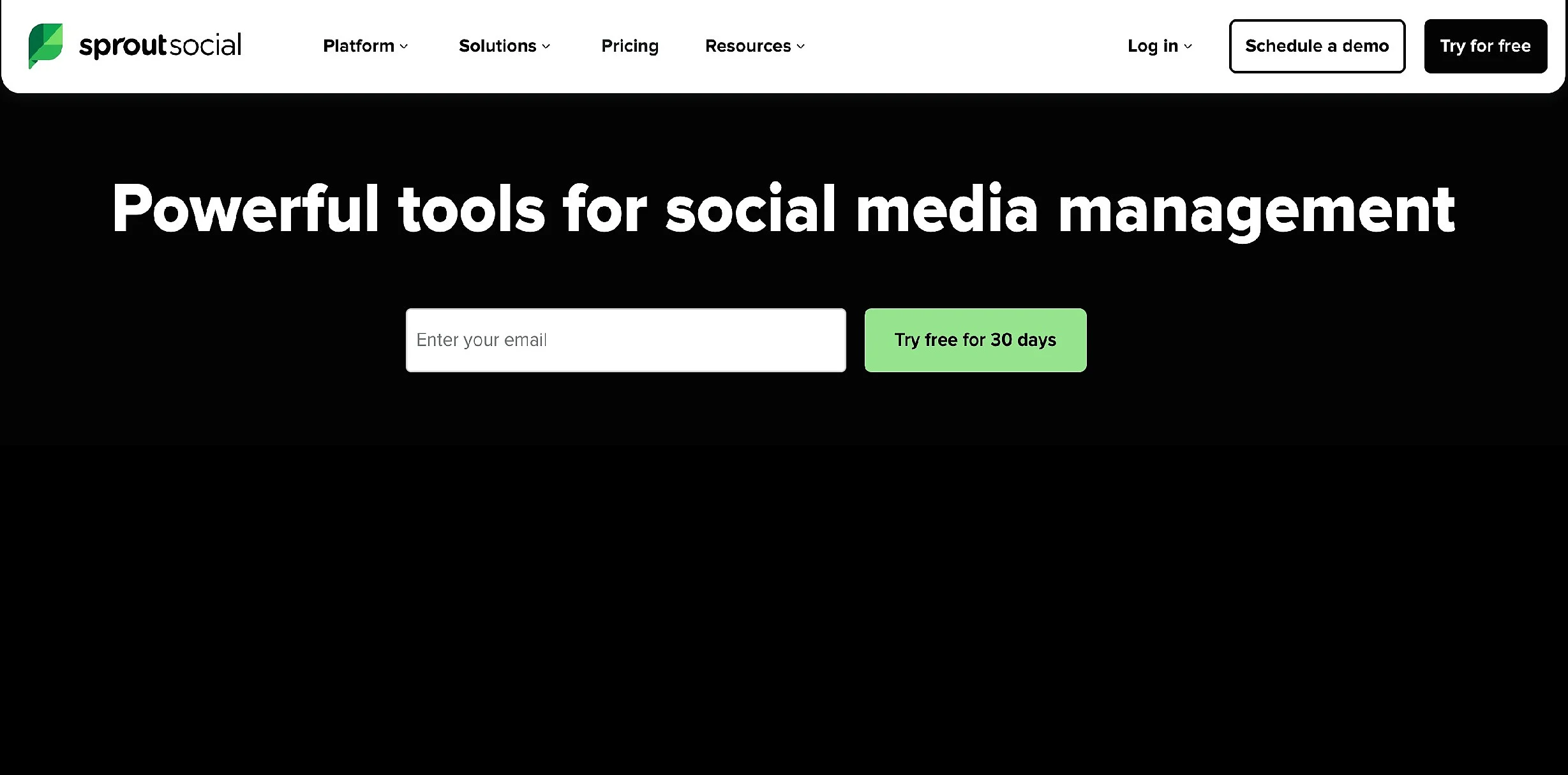 Captura de tela do site da Sprout Social Imagem: Captura de tela do site da Sprout Social