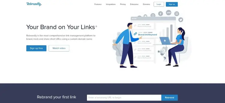 Página inicial do encurtador de links Rebrandly Página inicial do encurtador de links Rebrandly