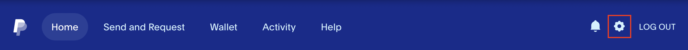 Cuenta PayPal: barra de menú Imagem: Cuenta PayPal: barra de menú