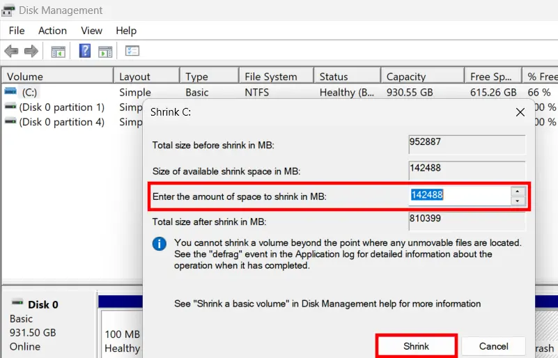 Administración de discos de Windows 11 Imagem: Administración de discos de Windows 11