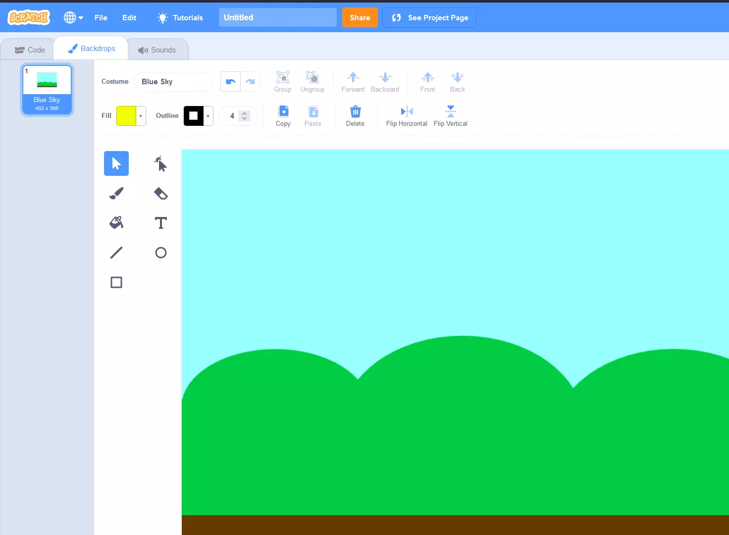 Imagem: Imagen de fondo “Blue Sky” de Scratch
