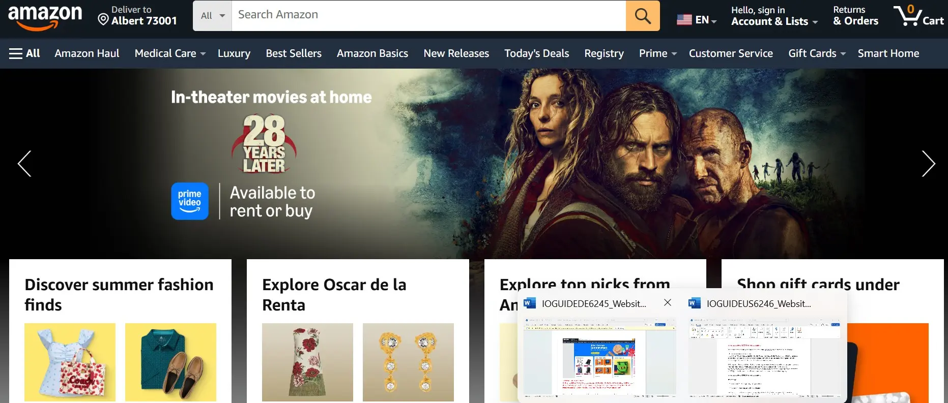 Imagem: Ejemplo de una tienda online: Amazon