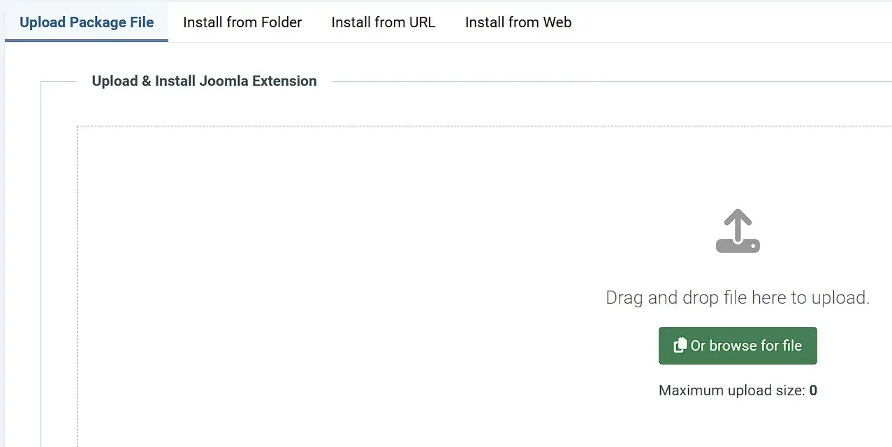 Imagem: Instalación de extensiones en Joomla