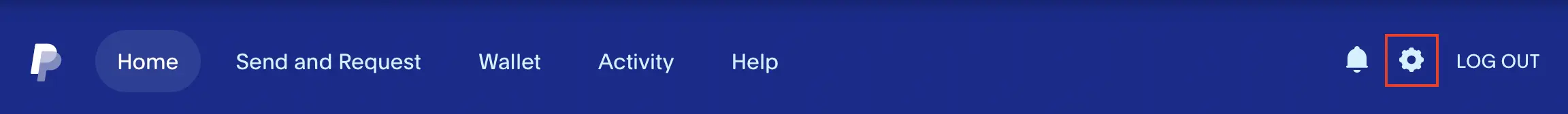 Imagem: Cuenta PayPal: barra de menú