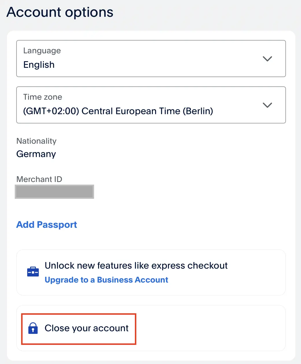 Imagem: Configuración personal de la cuenta PayPal