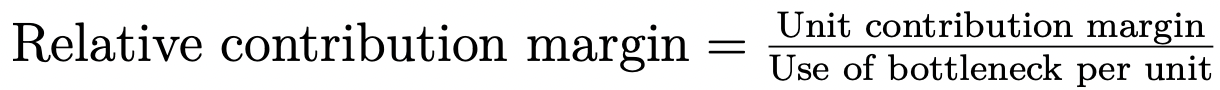 Relative contribution margin: Formula Relative contribution margin: Formula