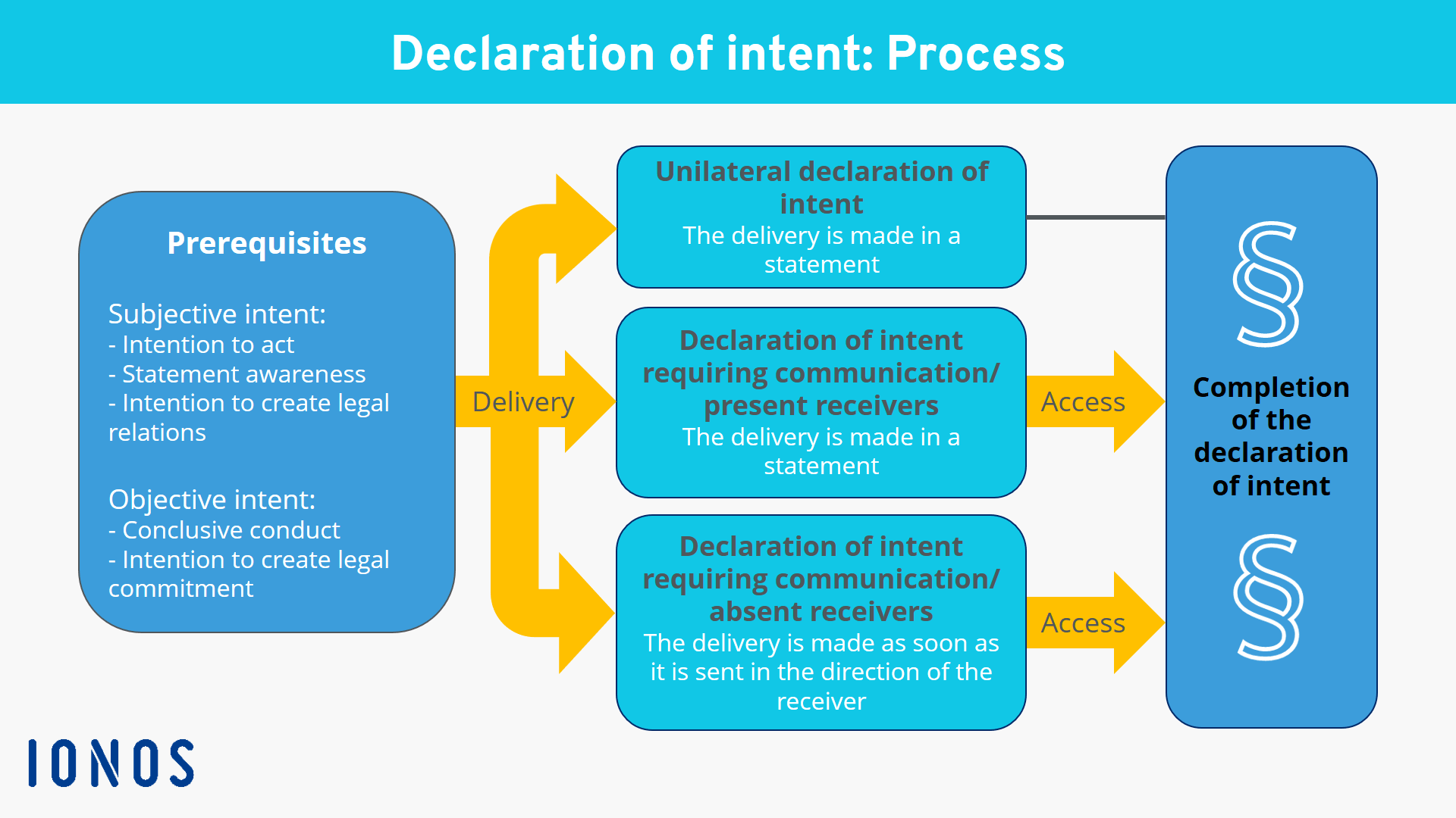 Schematic representation of the process of a declaration of intent