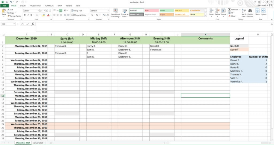 Excel Staff Scheduling Template from www.ionos.com