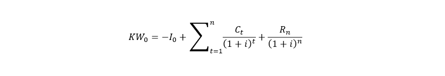 Formula for calculating net present value
