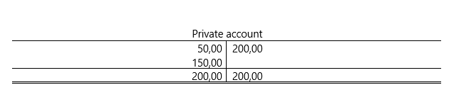 Example of how to book a private withdrawal and private contribution